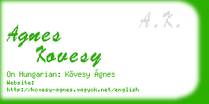 agnes kovesy business card