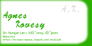 agnes kovesy business card